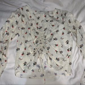 urban outfitters cinched floral blouse